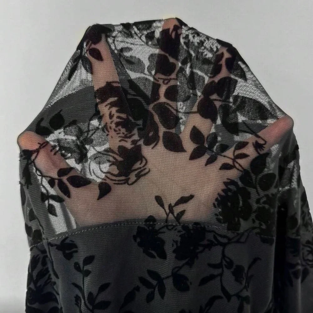 Elegant Black Floral Women Top